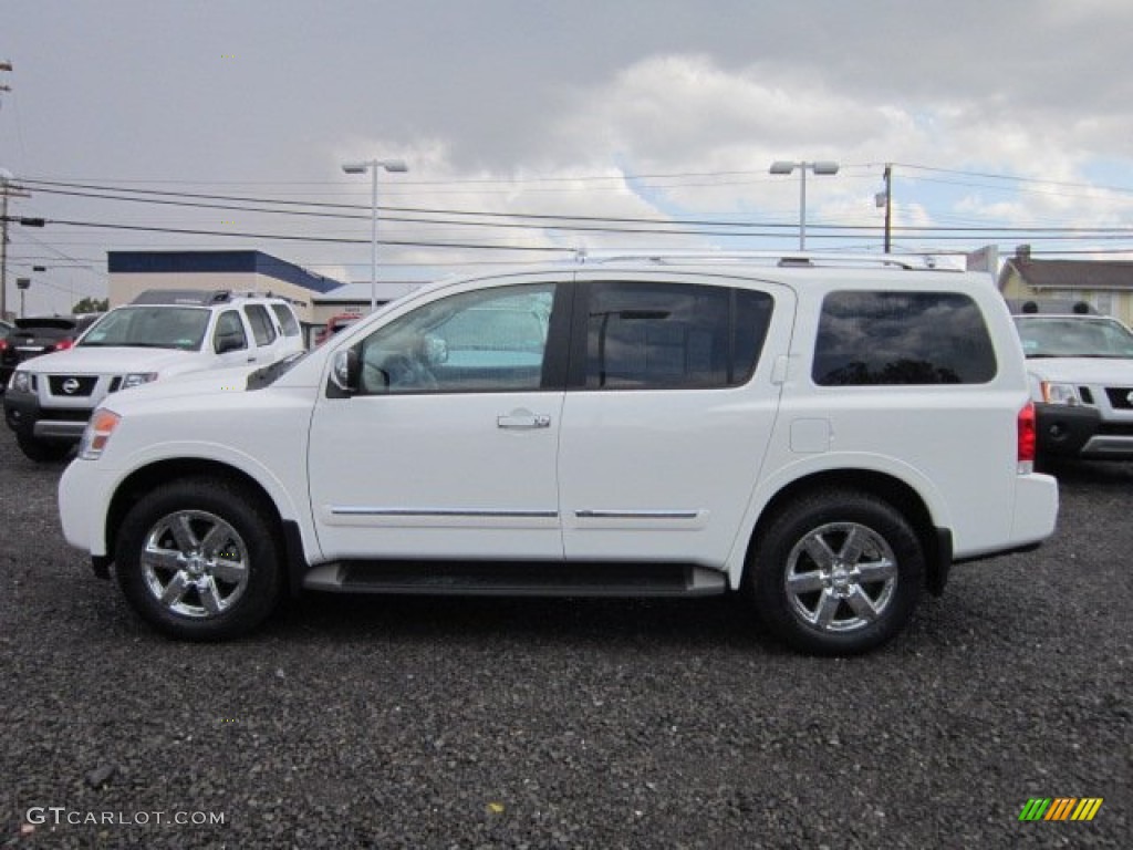 2012 Armada Platinum 4WD - Blizzard White / Almond photo #4