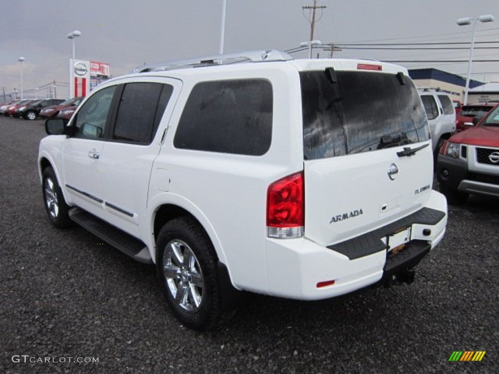 2012 Armada Platinum 4WD - Blizzard White / Almond photo #5