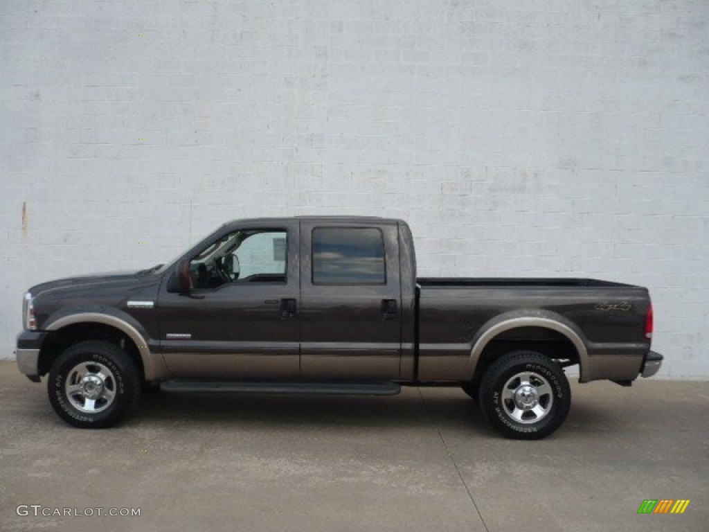 2005 F250 Super Duty Lariat Crew Cab 4x4 - Dark Stone Metallic / Tan photo #1