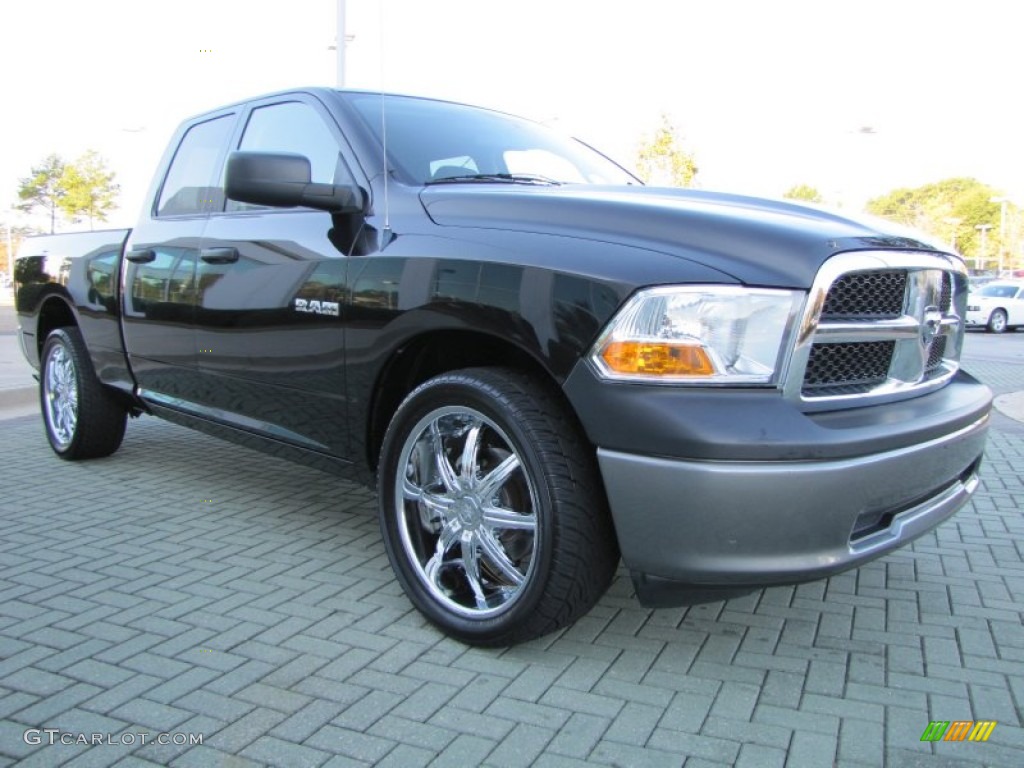 2010 Ram 1500 ST Quad Cab - Brilliant Black Crystal Pearl / Dark Slate/Medium Graystone photo #7