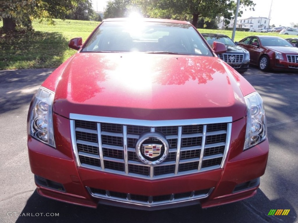 2012 CTS 3.0 Sedan - Crystal Red Tintcoat / Light Titanium/Ebony photo #3