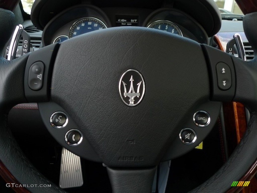 2012 Maserati Quattroporte S Nero Steering Wheel Photo #55364608