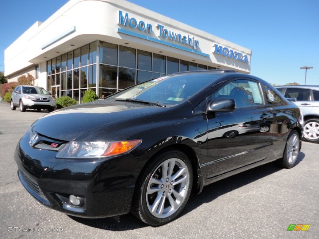 2008 Nighthawk Black Pearl Honda Civic Si Coupe 55365178 Photo 7