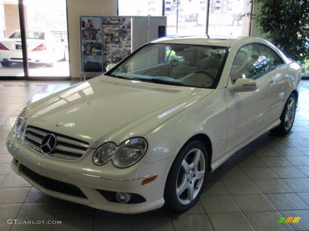 2008 CLK 350 Coupe - Arctic White / Stone photo #1