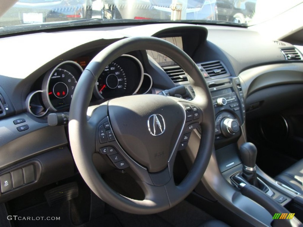 2012 Acura TL 3.5 Technology Ebony Steering Wheel Photo #55368801