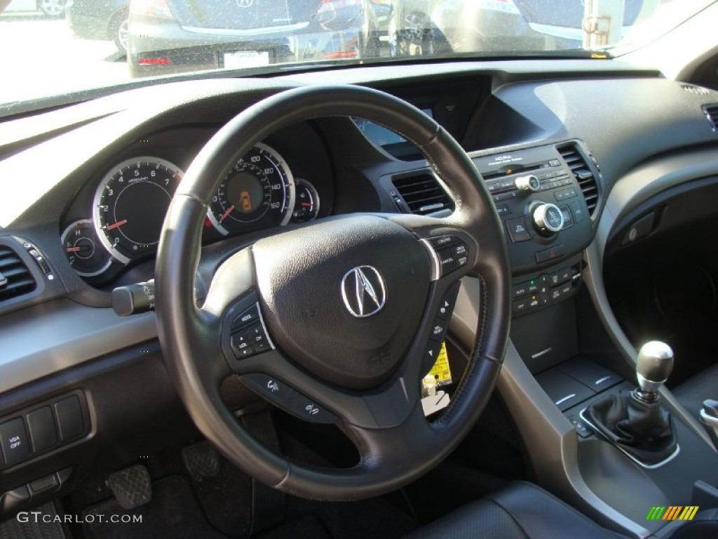 2009 Acura TSX Sedan Ebony Steering Wheel Photo #55369617