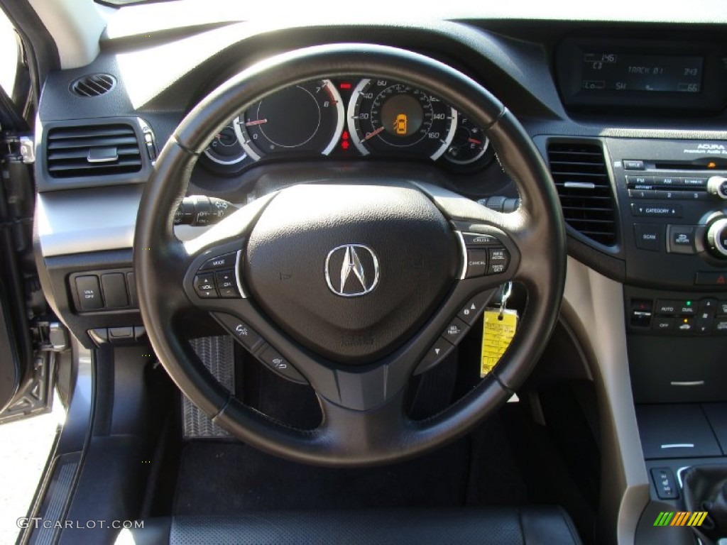 2009 Acura TSX Sedan Ebony Steering Wheel Photo #55369644