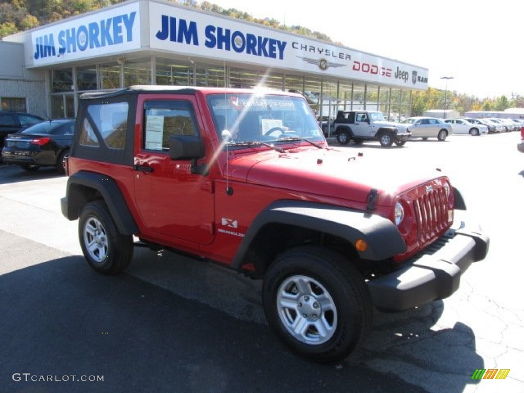 2009 Wrangler X 4x4 - Flame Red / Dark Slate Gray/Medium Slate Gray photo #1