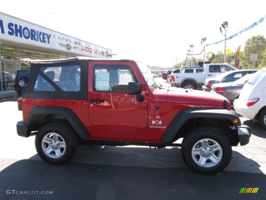 2009 Wrangler X 4x4 - Flame Red / Dark Slate Gray/Medium Slate Gray photo #2