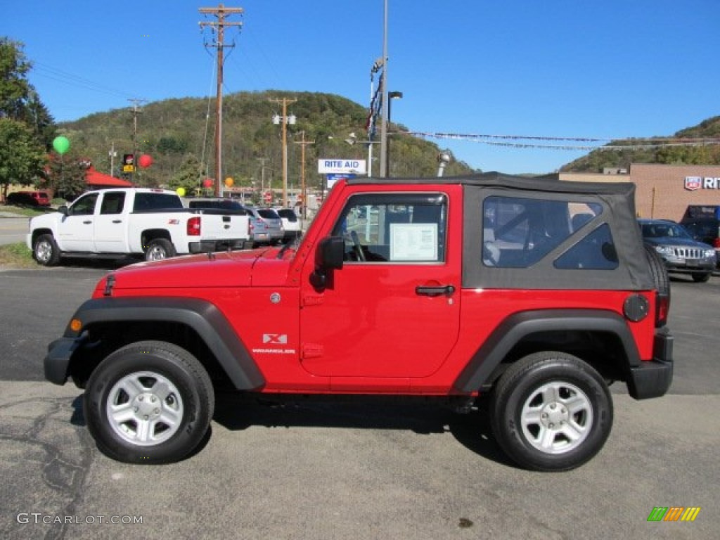 2009 Wrangler X 4x4 - Flame Red / Dark Slate Gray/Medium Slate Gray photo #5