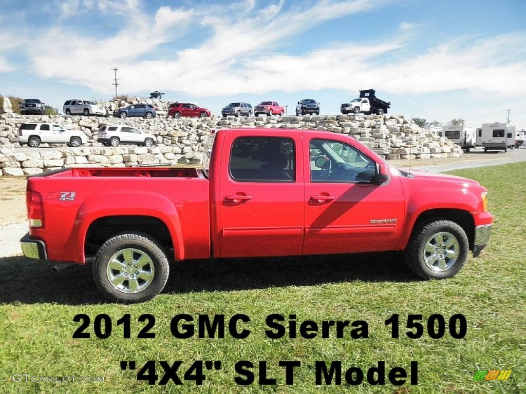 2012 Sierra 1500 SLT Crew Cab 4x4 - Fire Red / Ebony photo #1
