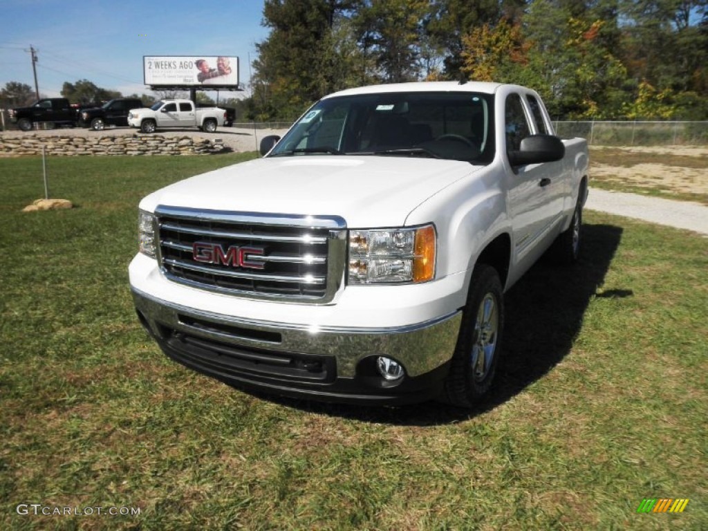 2012 Sierra 1500 SLE Extended Cab 4x4 - Summit White / Ebony photo #3