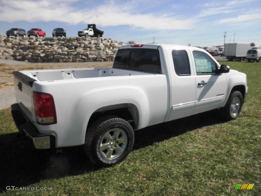 2012 Sierra 1500 SLE Extended Cab 4x4 - Summit White / Ebony photo #23