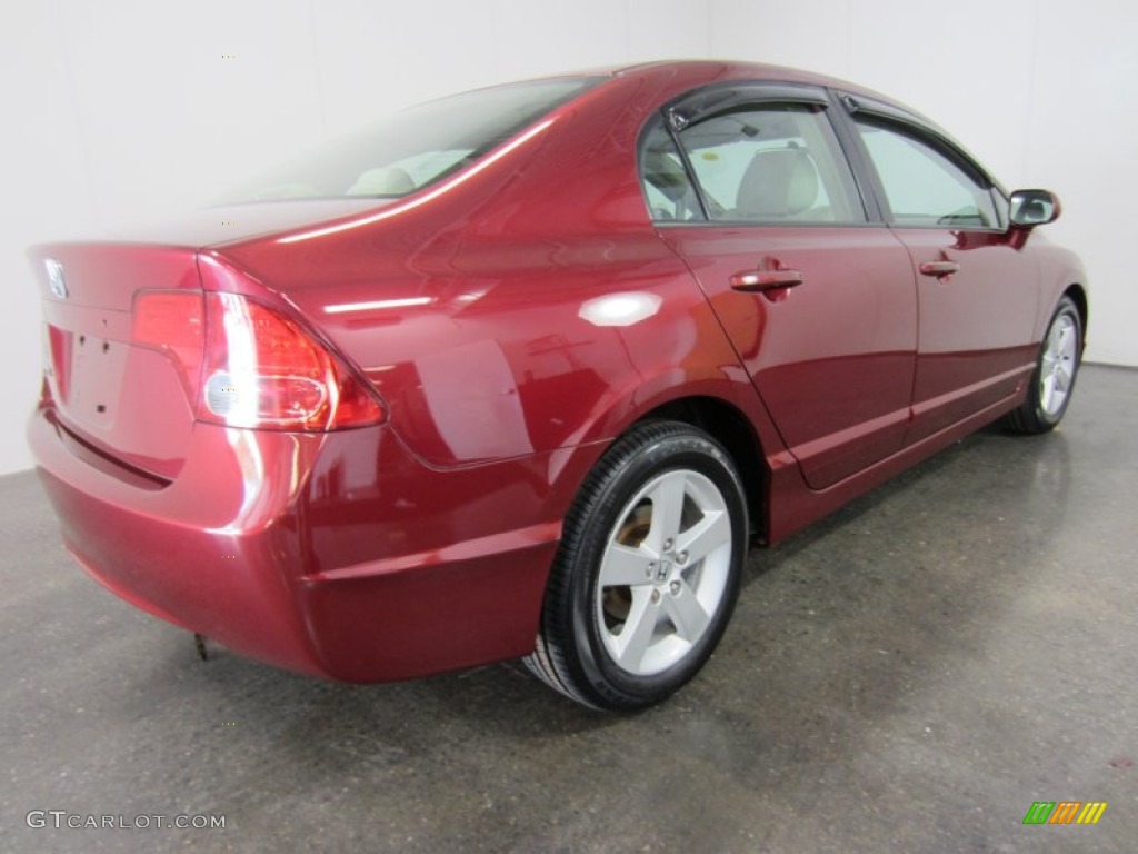 2007 Civic EX Sedan - Tango Red Pearl / Ivory photo #9