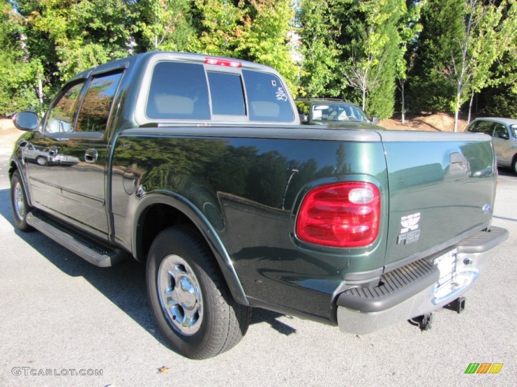 2002 F150 Lariat SuperCrew - Dark Highland Green Metallic / Medium Parchment photo #2