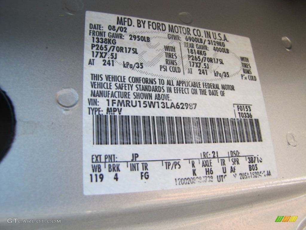 2003 Expedition XLT - Silver Birch Metallic / Flint Grey photo #14