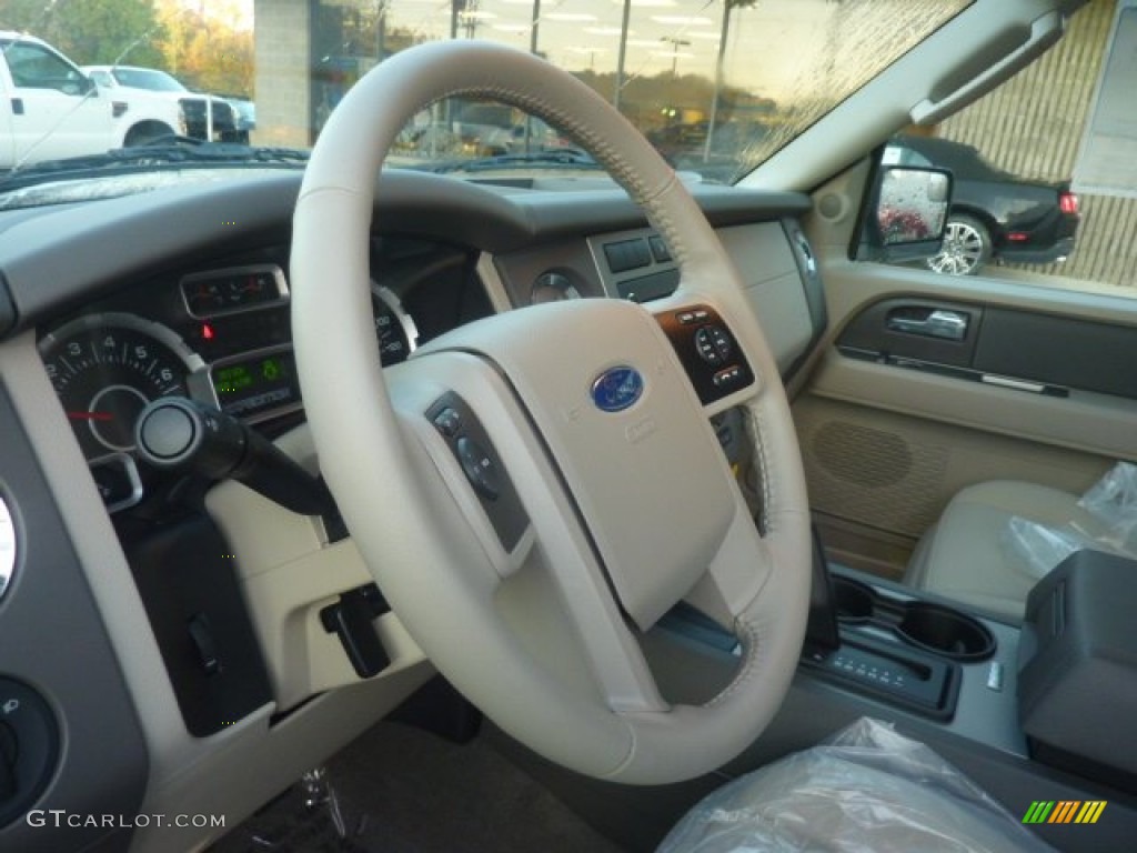 2012 Ford Expedition XL 4x4 Stone Steering Wheel Photo #55383312