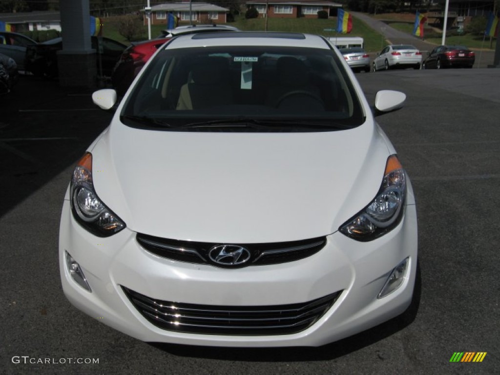 2012 Elantra Limited - Shimmering White / Beige photo #3