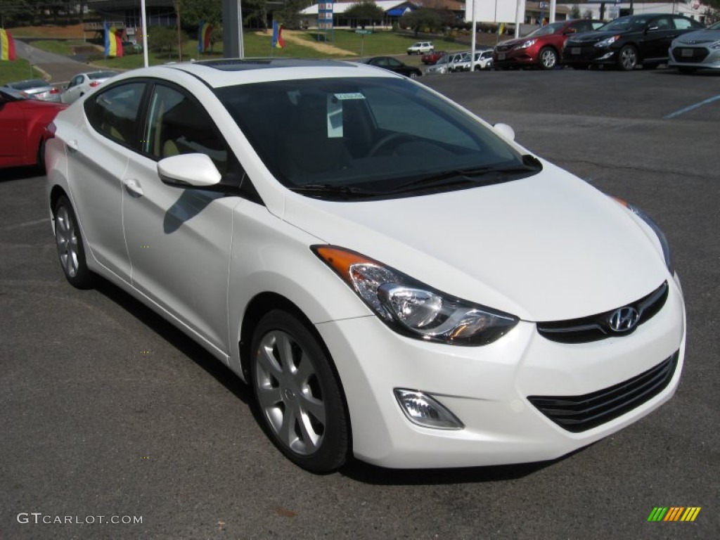 2012 Elantra Limited - Shimmering White / Beige photo #4