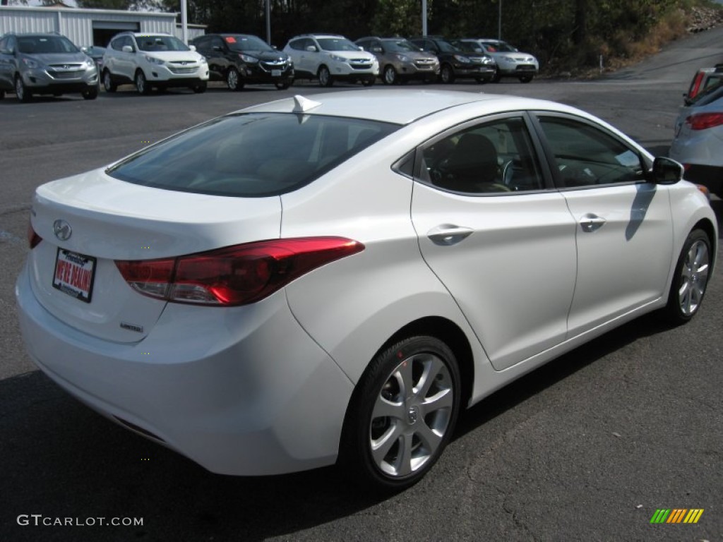 2012 Elantra Limited - Shimmering White / Beige photo #6