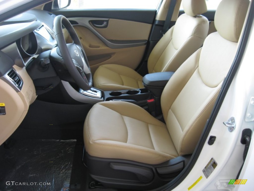 Beige Interior 2012 Hyundai Elantra Limited Photo #55383423