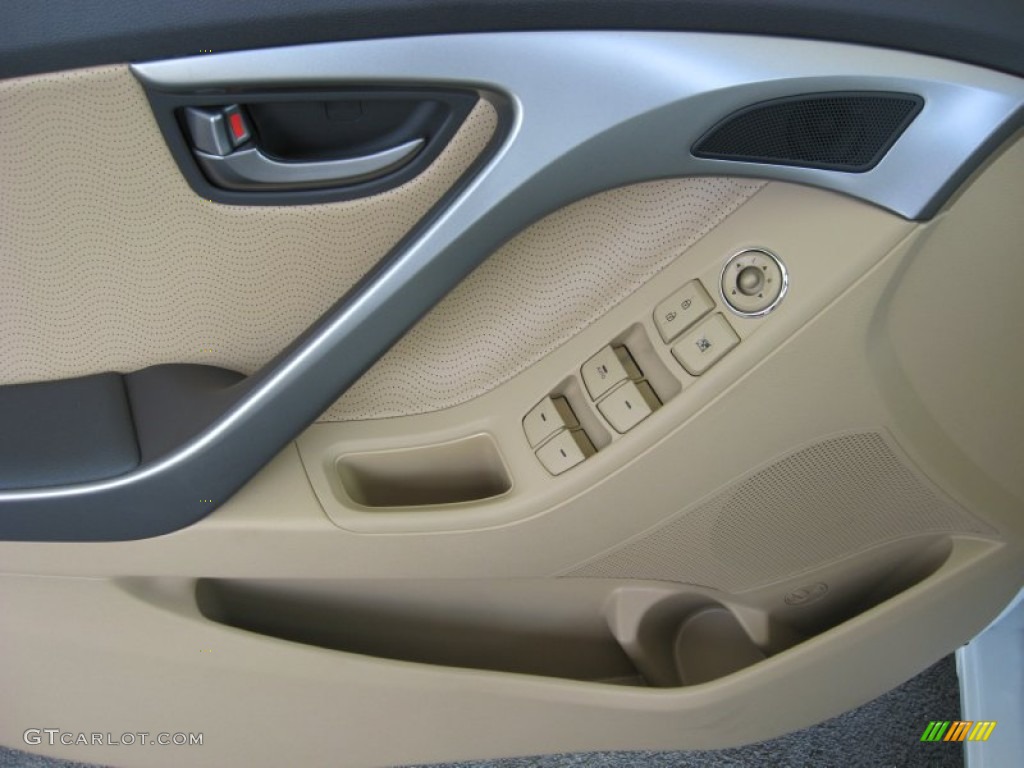 2012 Elantra Limited - Shimmering White / Beige photo #15