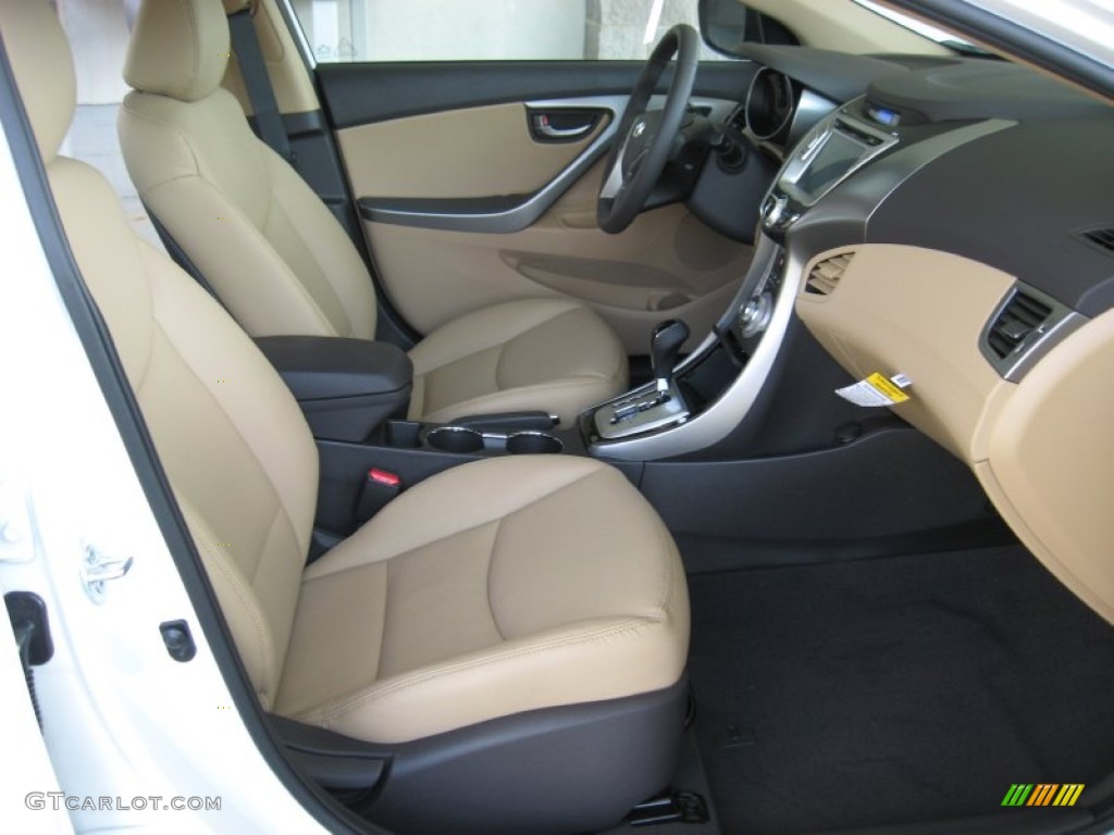 2012 Elantra Limited - Shimmering White / Beige photo #19