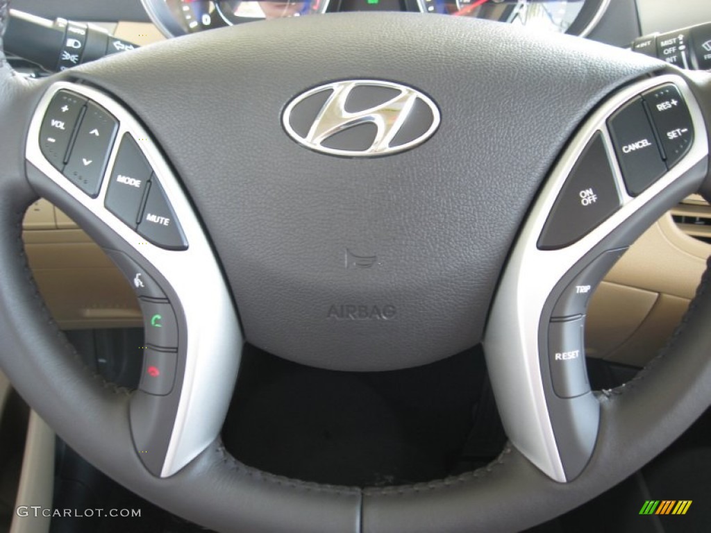 2012 Elantra Limited - Shimmering White / Beige photo #27