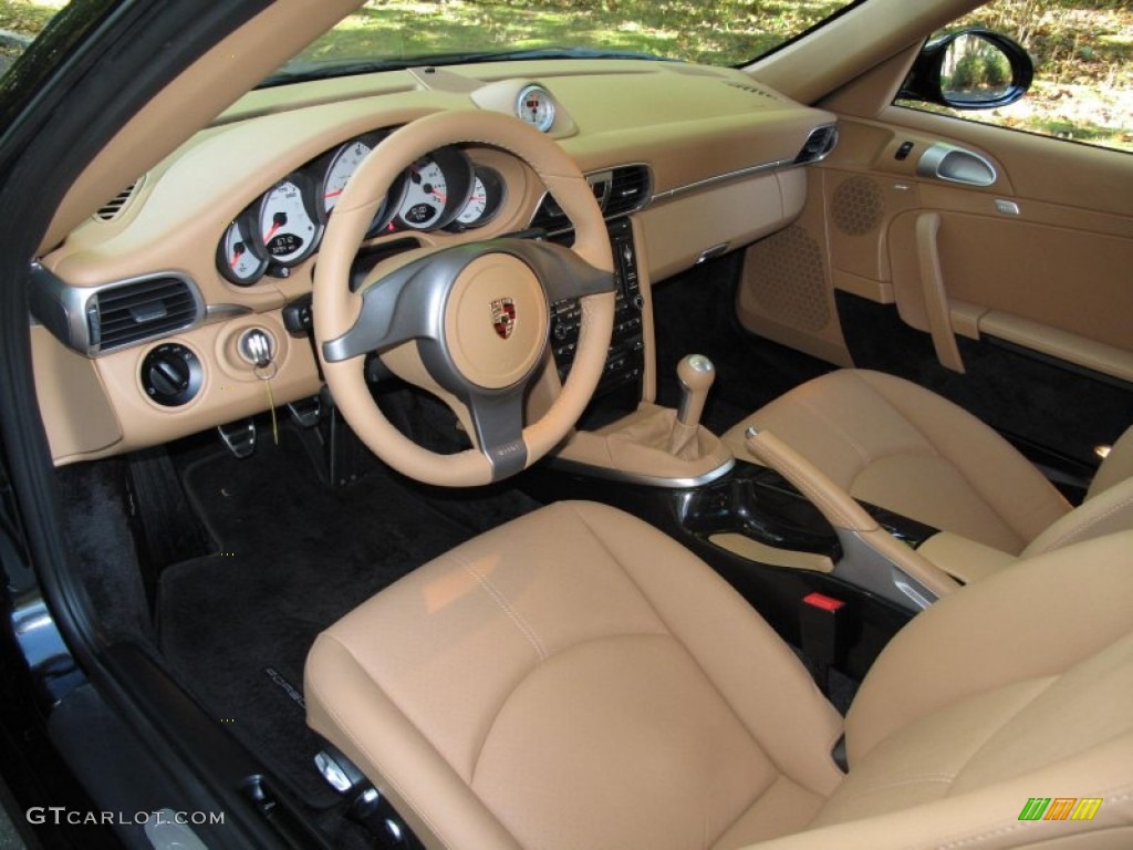 Sand Beige Interior 2010 Porsche 911 Carrera 4S Coupe Photo #55384299
