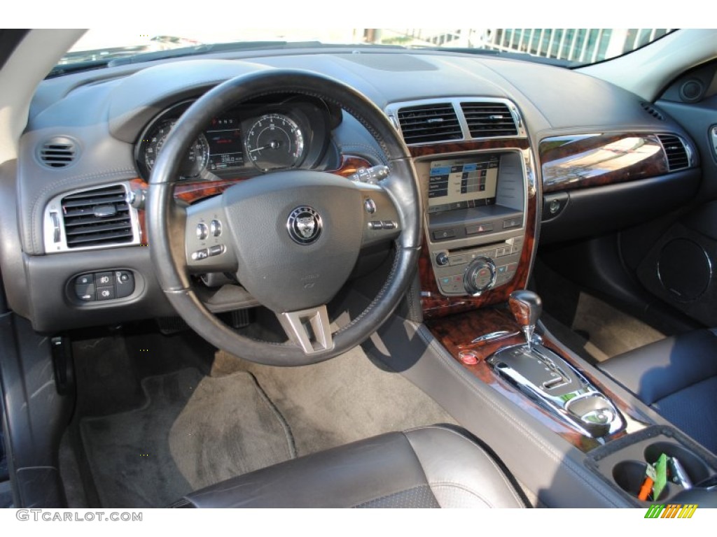 2008 Jaguar XK XK8 Convertible Charcoal Steering Wheel Photo #55385253