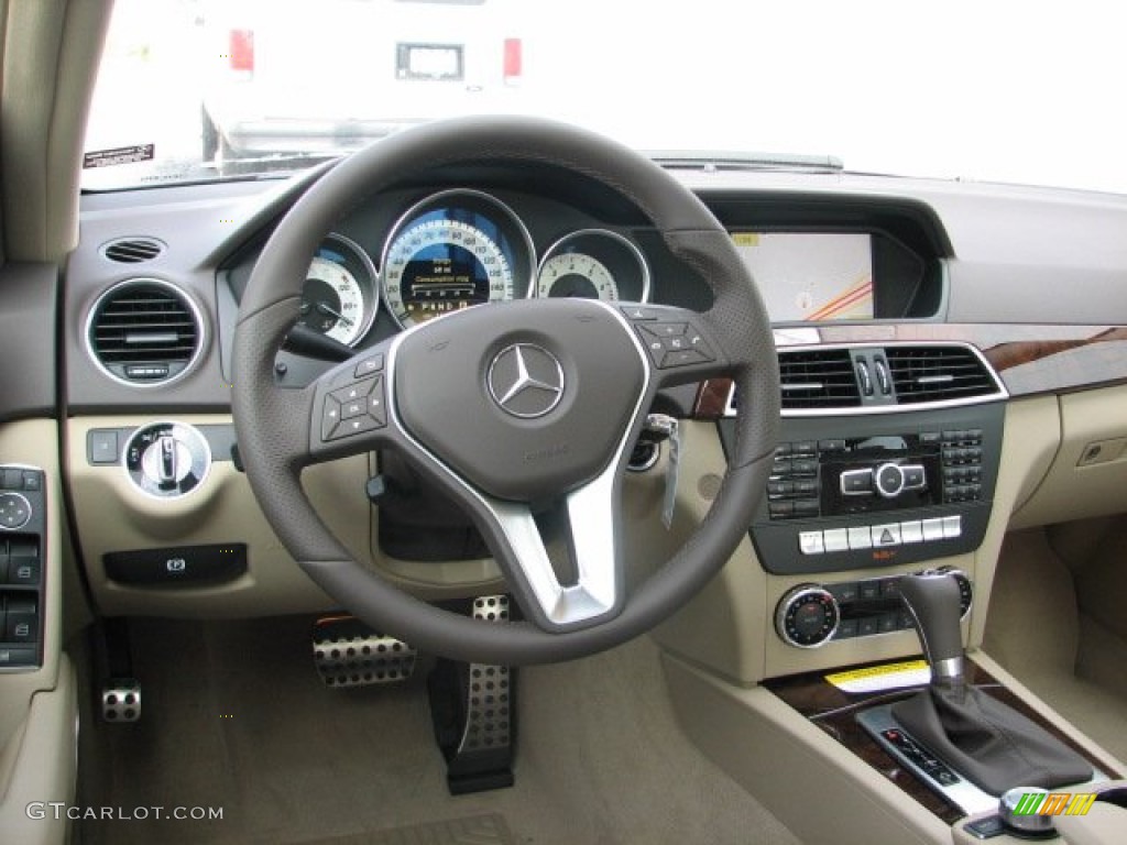 2012 Mercedes-Benz C 300 Sport 4Matic Almond Beige/Mocha Dashboard Photo #55390033