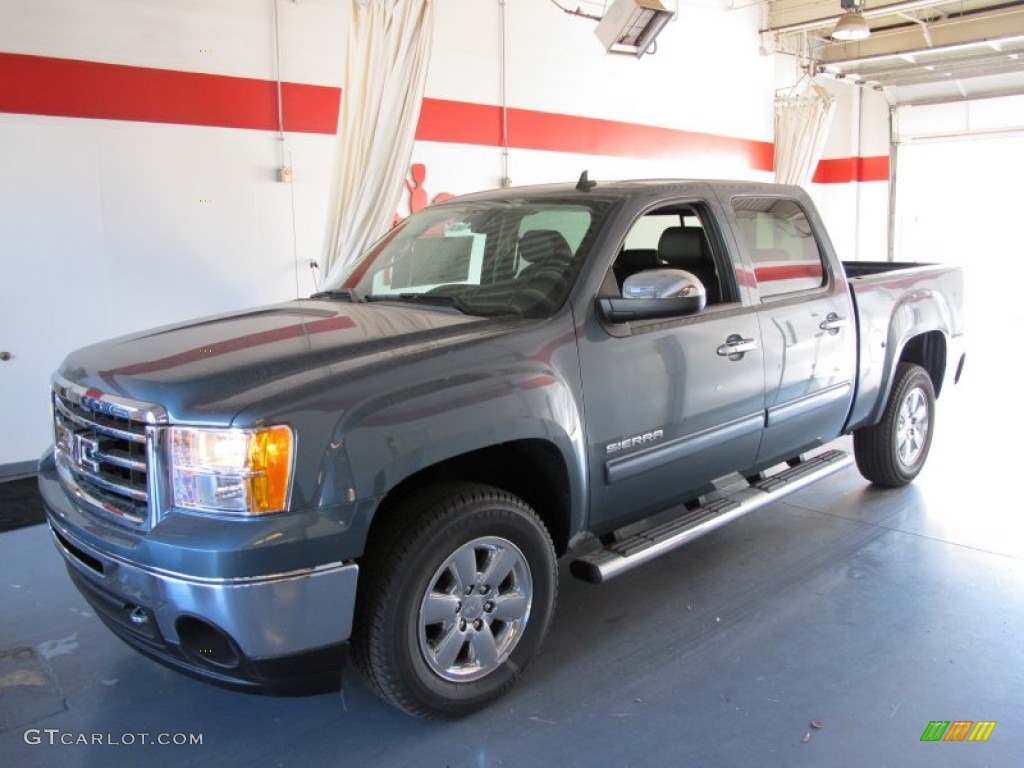 2012 Sierra 1500 SLE Crew Cab - Stealth Gray Metallic / Ebony photo #1