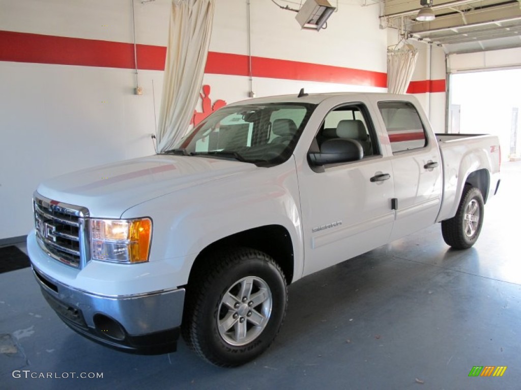 2012 Sierra 1500 SLE Crew Cab 4x4 - Summit White / Dark Titanium/Light Titanium photo #1