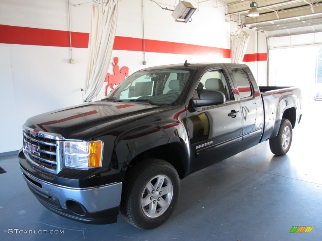 2012 Sierra 1500 SLE Extended Cab - Onyx Black / Dark Titanium/Light Titanium photo #1
