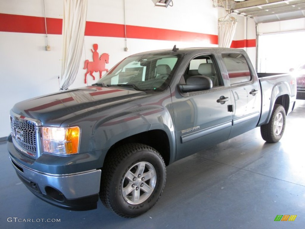 2012 Sierra 1500 SLE Crew Cab 4x4 - Stealth Gray Metallic / Dark Titanium/Light Titanium photo #1