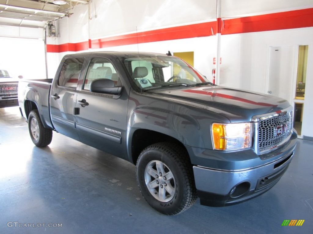 2012 Sierra 1500 SLE Crew Cab 4x4 - Stealth Gray Metallic / Dark Titanium/Light Titanium photo #5