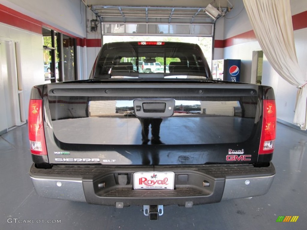 2012 Sierra 1500 SLT Crew Cab - Onyx Black / Very Dark Cashmere/Light Cashmere photo #3