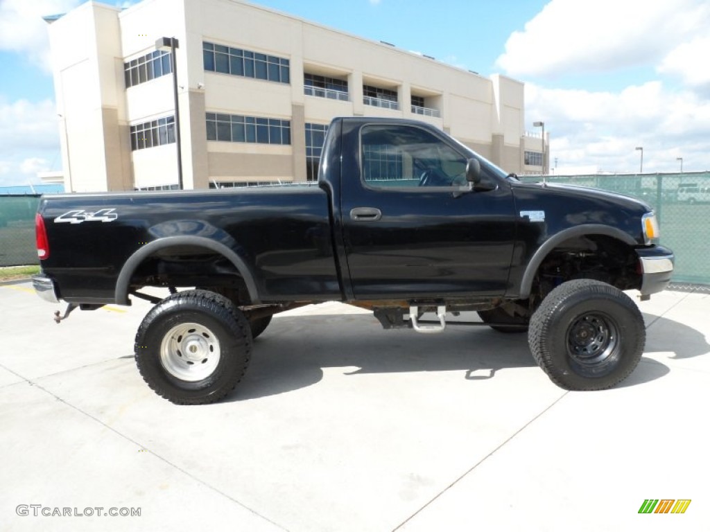 Black 2000 Ford F150 XL Regular Cab 4x4 Exterior Photo #55393305