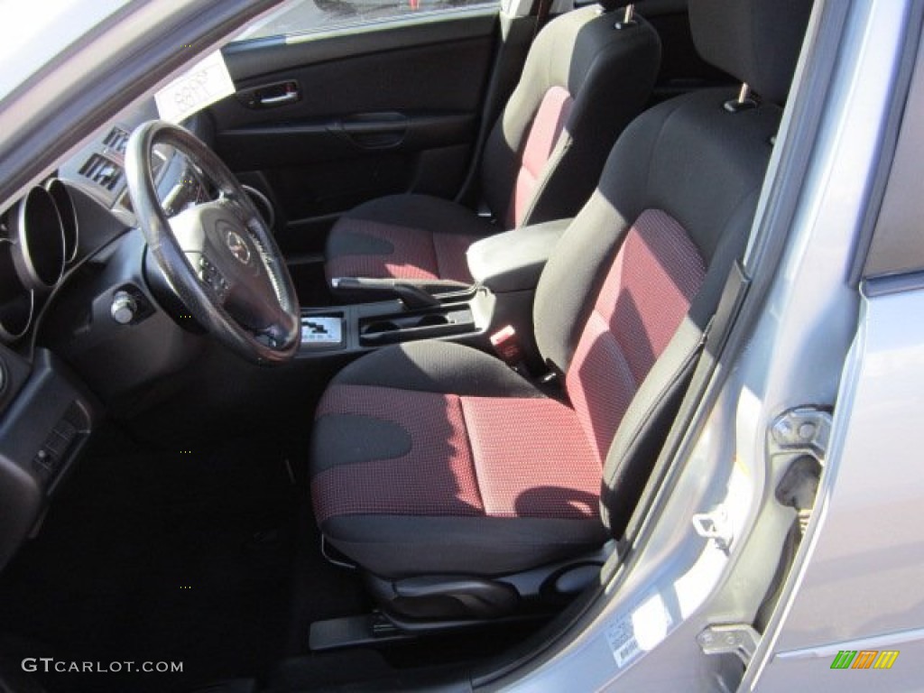 Black/Red Interior 2005 Mazda MAZDA3 s Sedan Photo #55394839