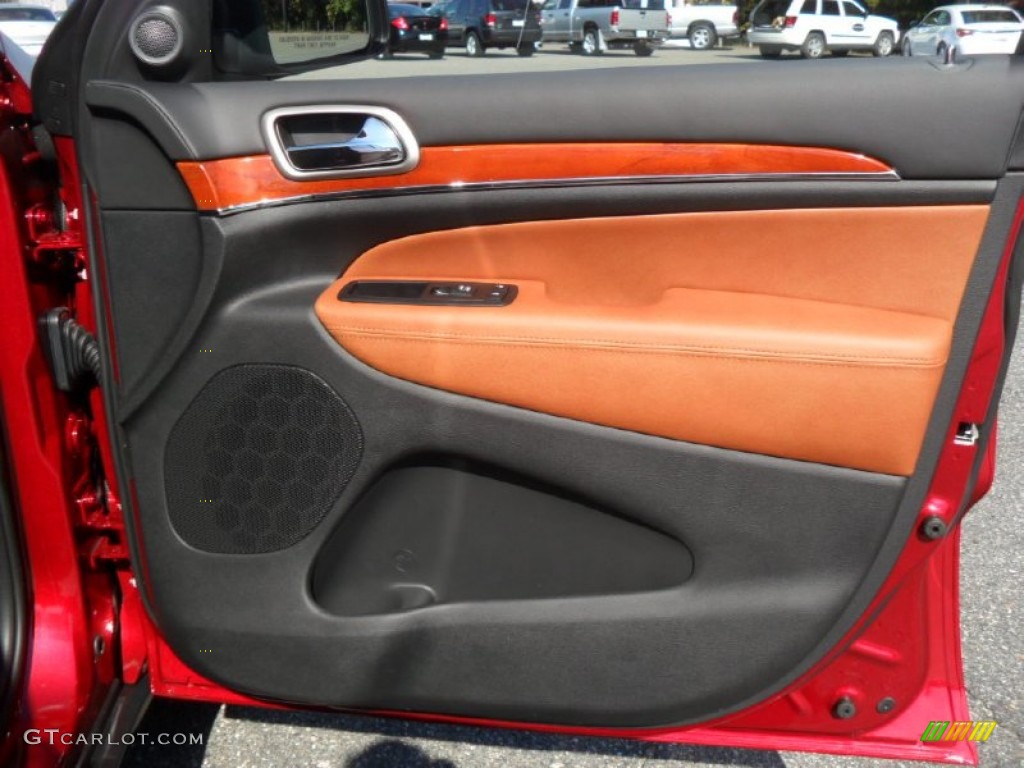 2012 Jeep Grand Cherokee Overland 4x4 New Saddle/Black Door Panel Photo #55397169