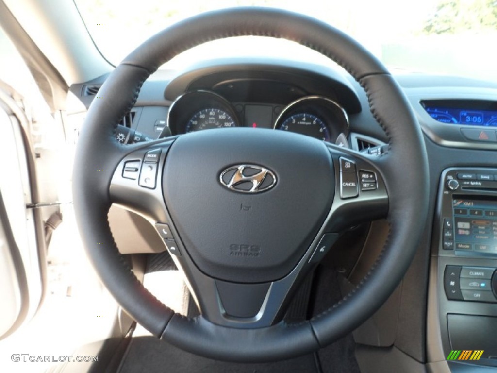 2012 Hyundai Genesis Coupe 2.0T Premium Black Cloth Steering Wheel Photo #55398297