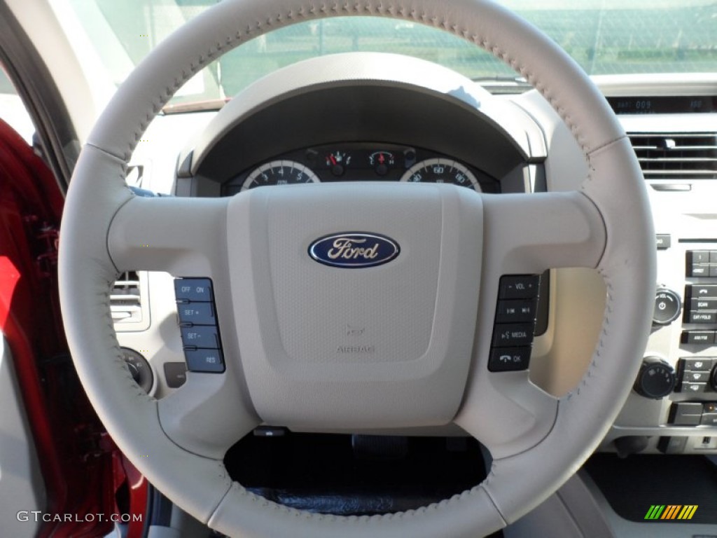2012 Ford Escape XLT V6 Stone Steering Wheel Photo #55399398