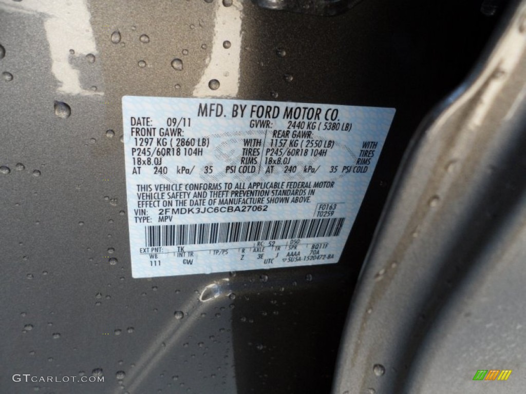 2012 Edge Color Code TK for Mineral Grey Metallic Photo #55400481