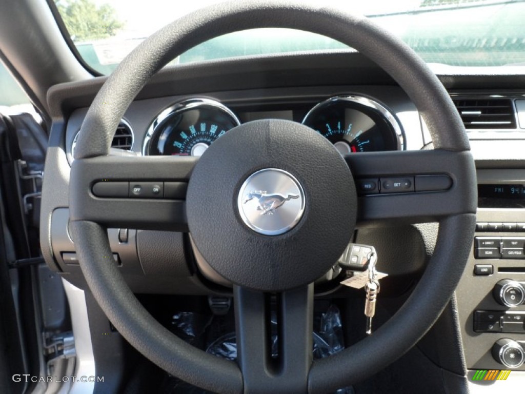 2012 Ford Mustang GT Coupe Charcoal Black Steering Wheel Photo #55400571