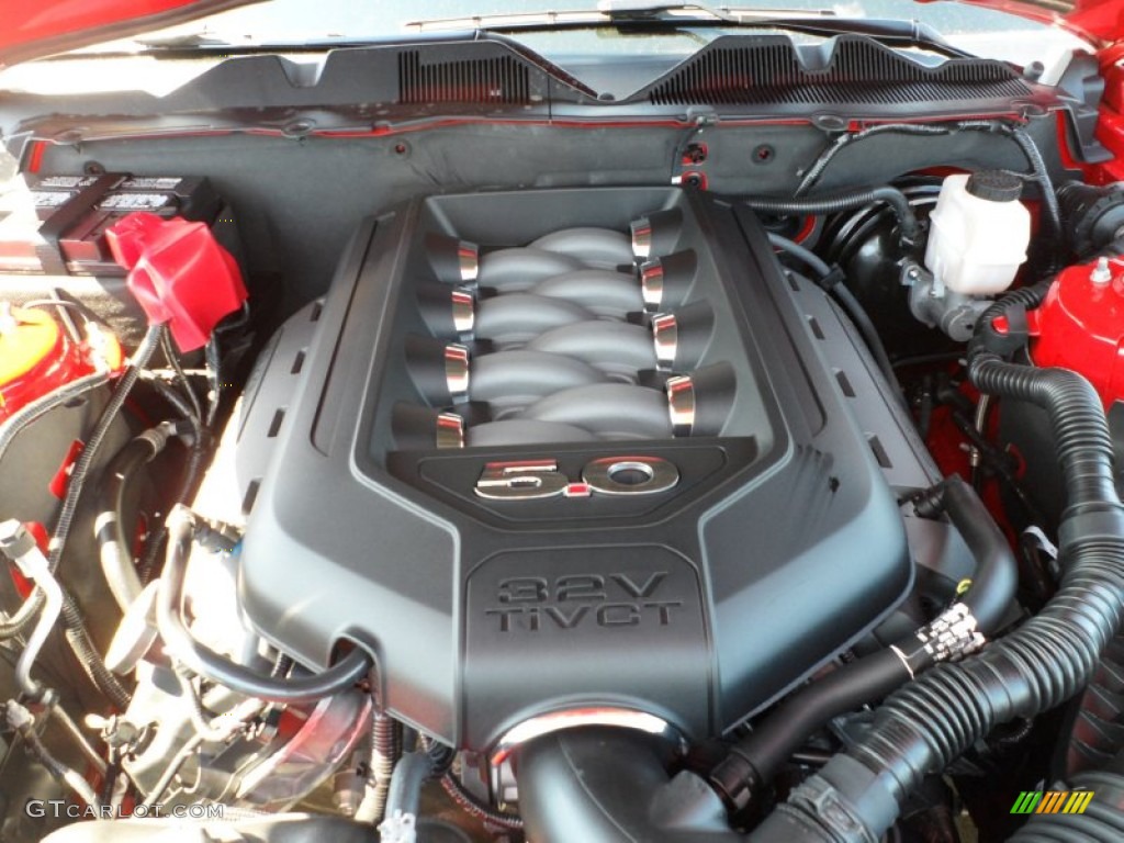 2012 Ford Mustang GT Coupe 5.0 Liter DOHC 32-Valve Ti-VCT V8 Engine Photo #55400634