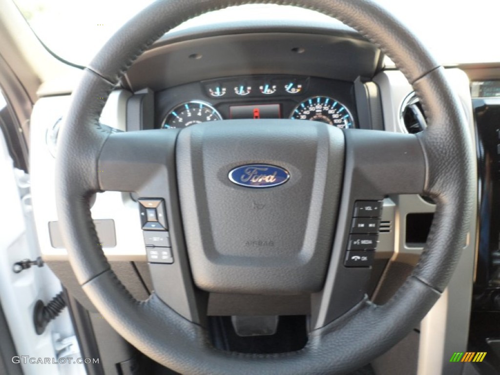 2011 Ford F150 FX2 SuperCab Black Steering Wheel Photo #55400970