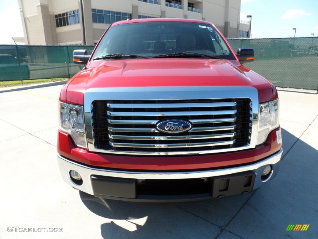2011 F150 Texas Edition SuperCrew - Red Candy Metallic / Steel Gray photo #8