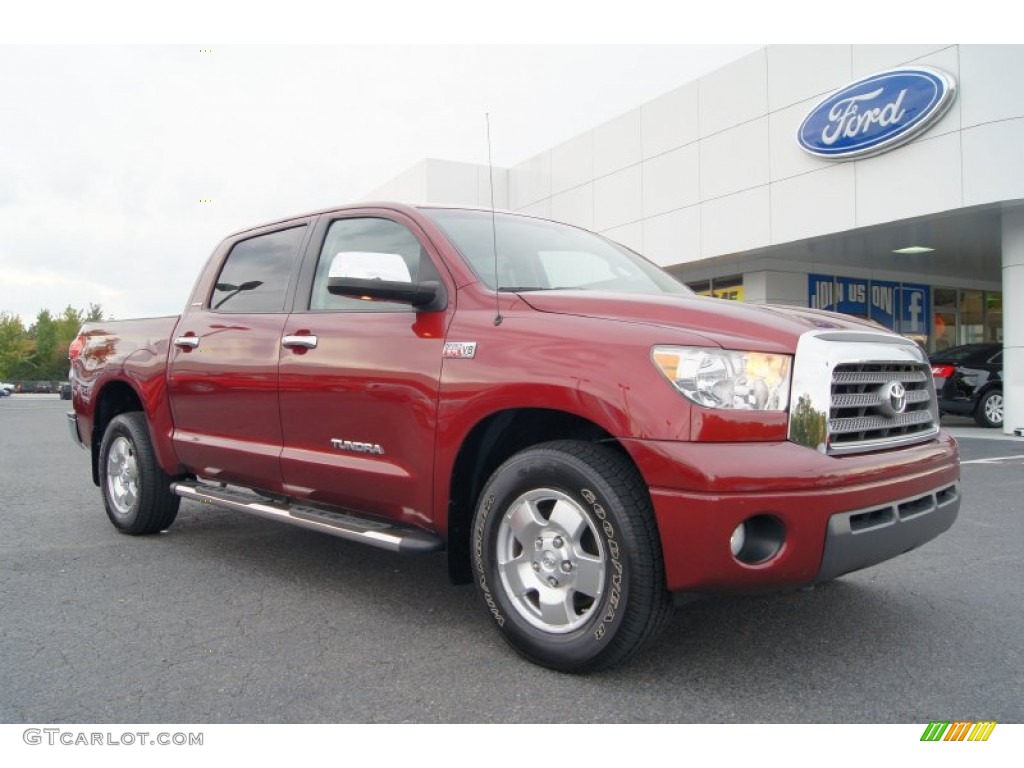 2007 Tundra Limited CrewMax - Salsa Red Pearl / Red Rock photo #1