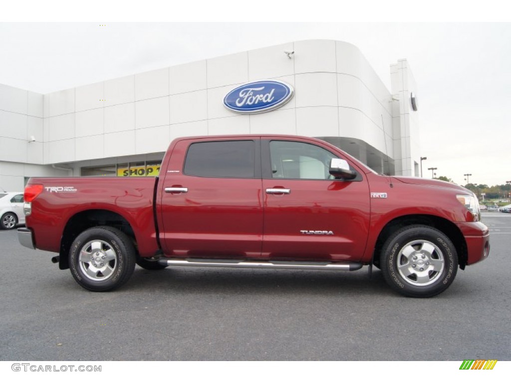 2007 Tundra Limited CrewMax - Salsa Red Pearl / Red Rock photo #2
