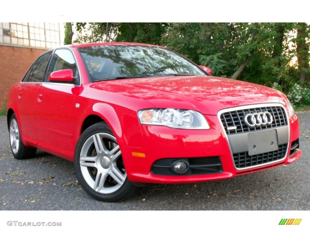 2008 A4 2.0T quattro S-Line Sedan - Brilliant Red / Black photo #2